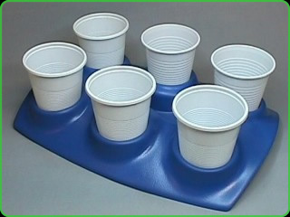 Bandeja porta-vasos descartables para 6 vasos